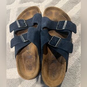 Navy blue suede Birkenstocks size 39